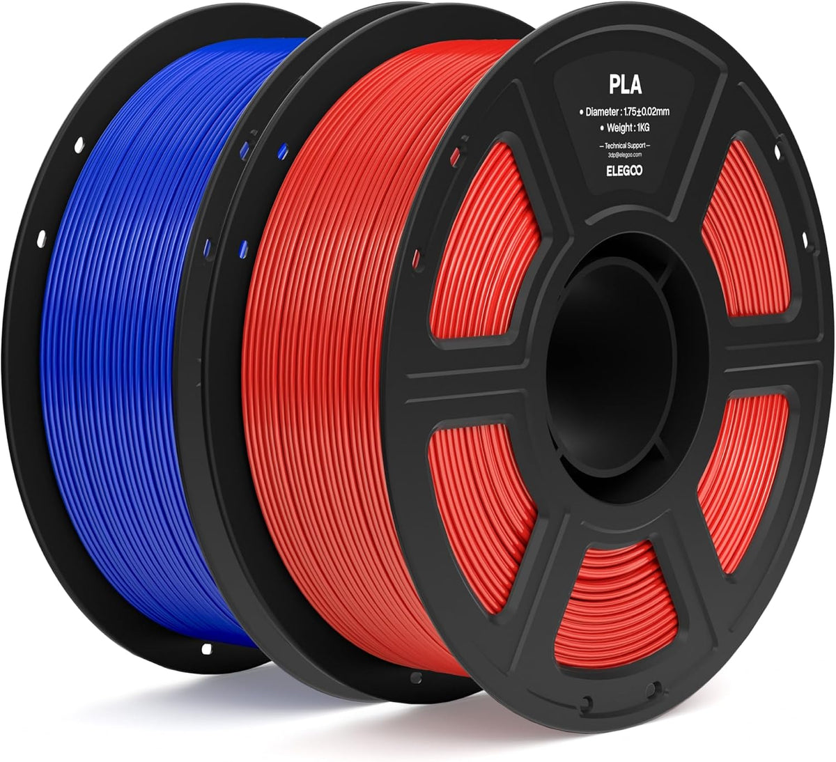 ELEGOO Filamento PLA 1.75mm Rojo Verdadero &amp; Azul Oscuro 2KG, F...
