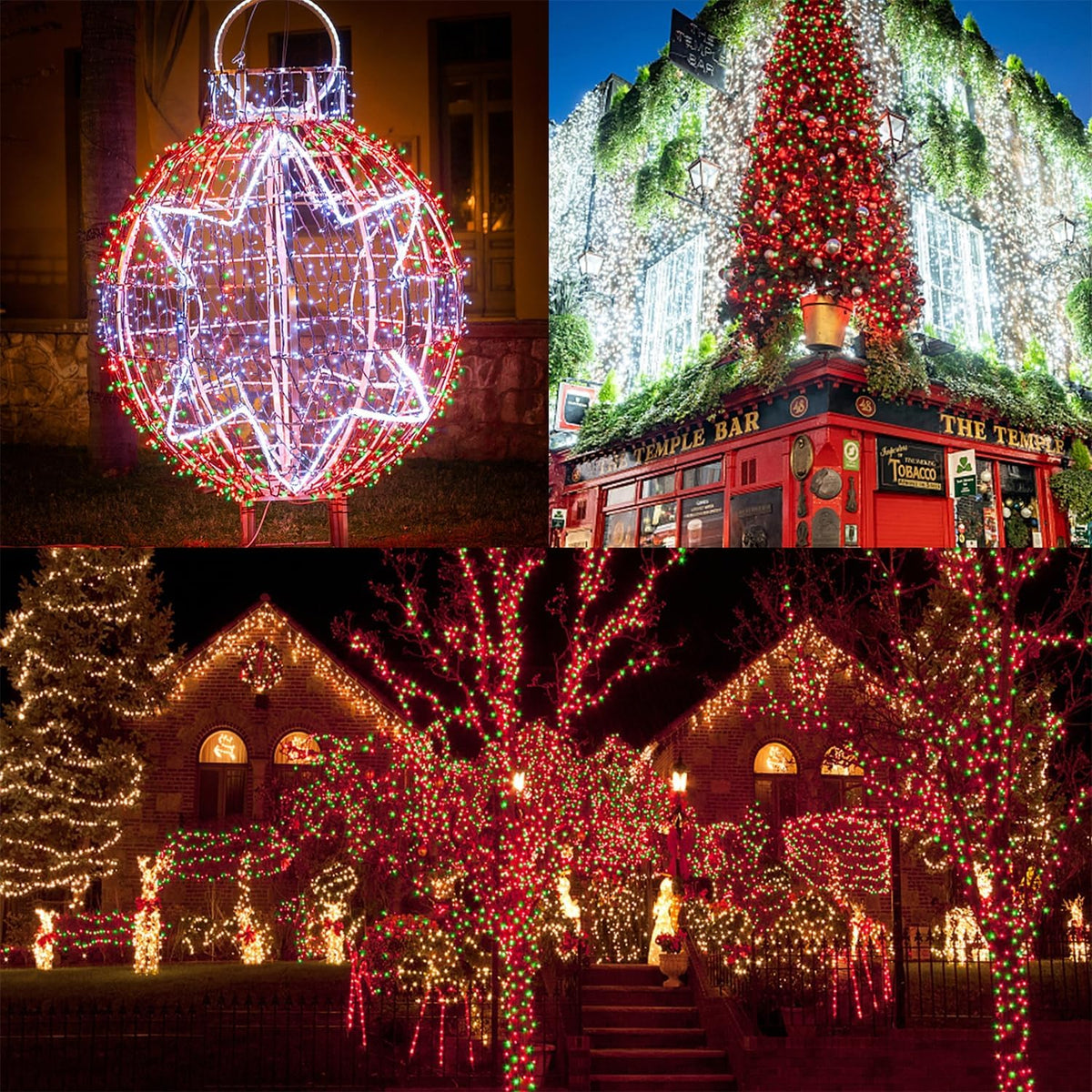 HOME LIGHTING Miniluces decorativas de Navidad de 66 pies, 200 luce...