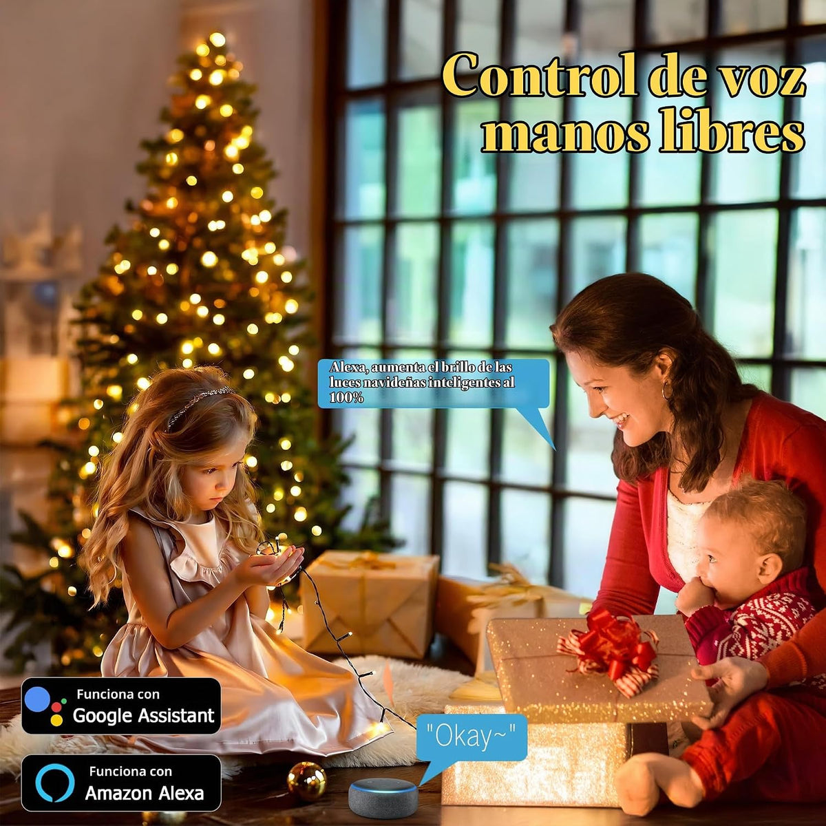 Brizled - Guirnalda de luces inteligentes de Navidad, 300 luces LED...