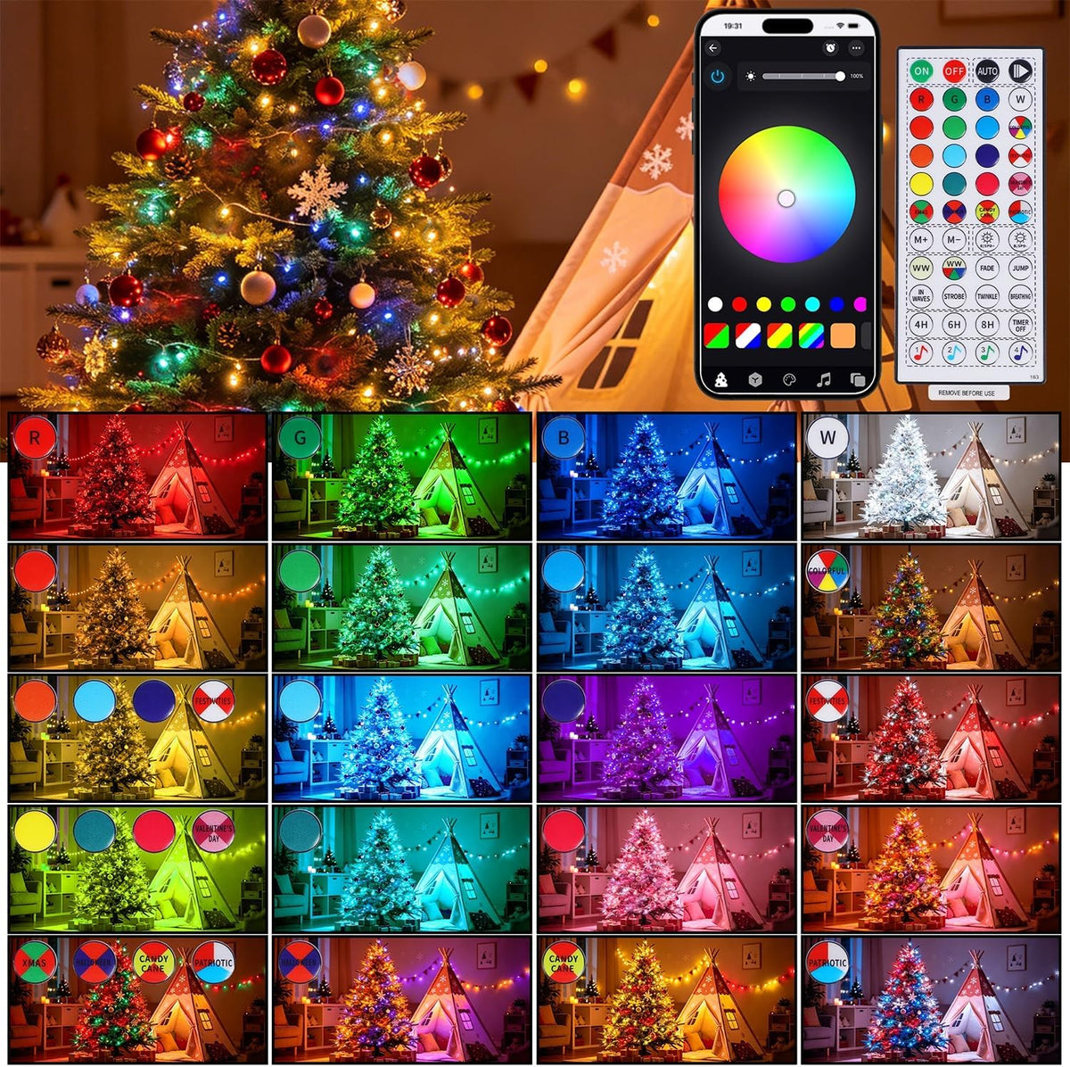 HOME LIGHTING Luces inteligentes de Halloween que cambian de color,...