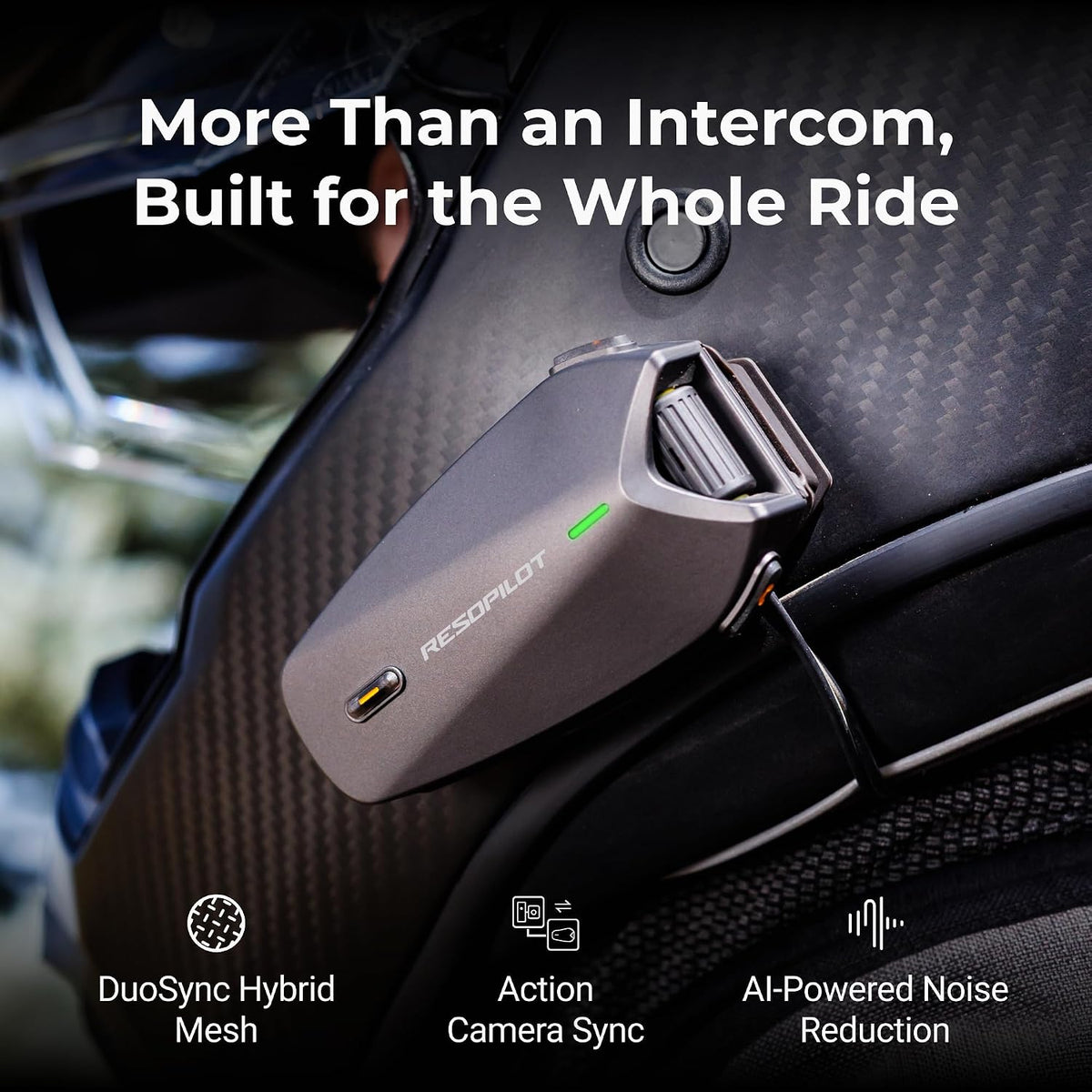 RESOPILOT Auriculares Bluetooth para casco de motocicleta, intercom...