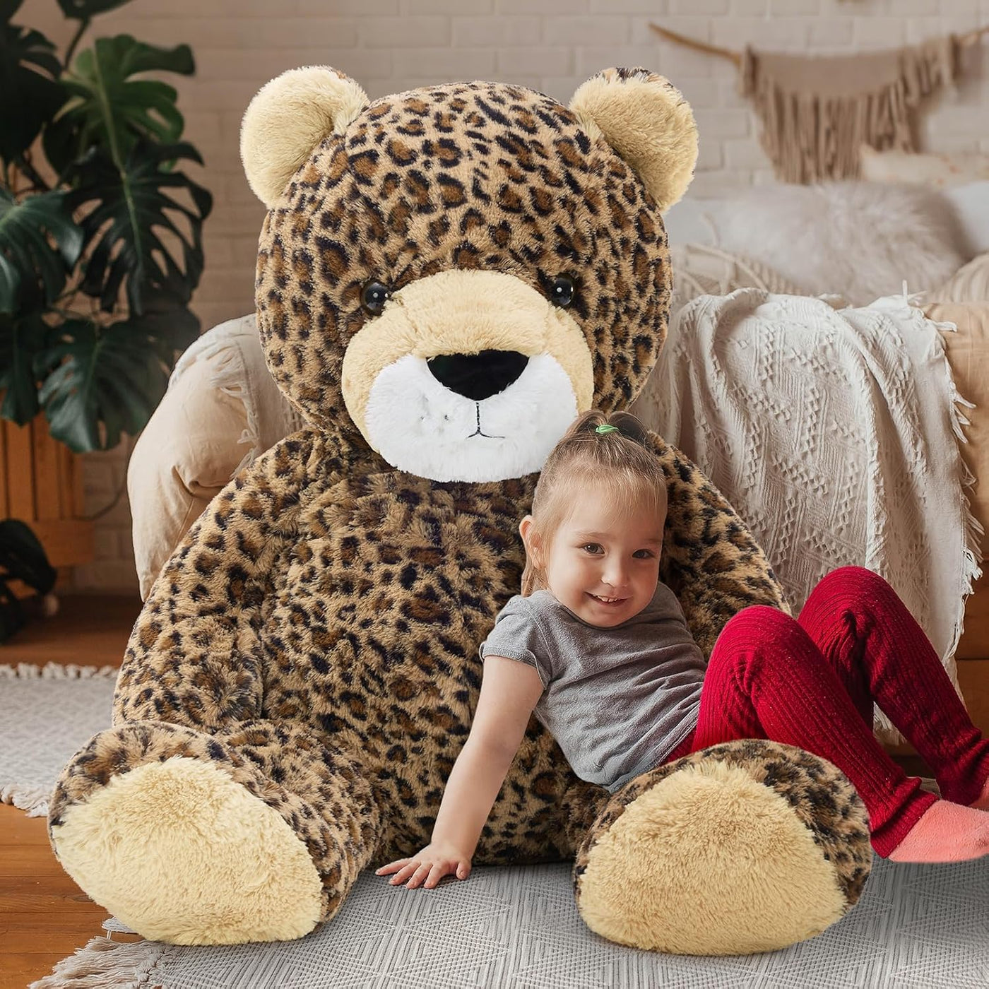 MaoGoLan Juguete de peluche de guepardo gigante de 51 pulgadas, alm...