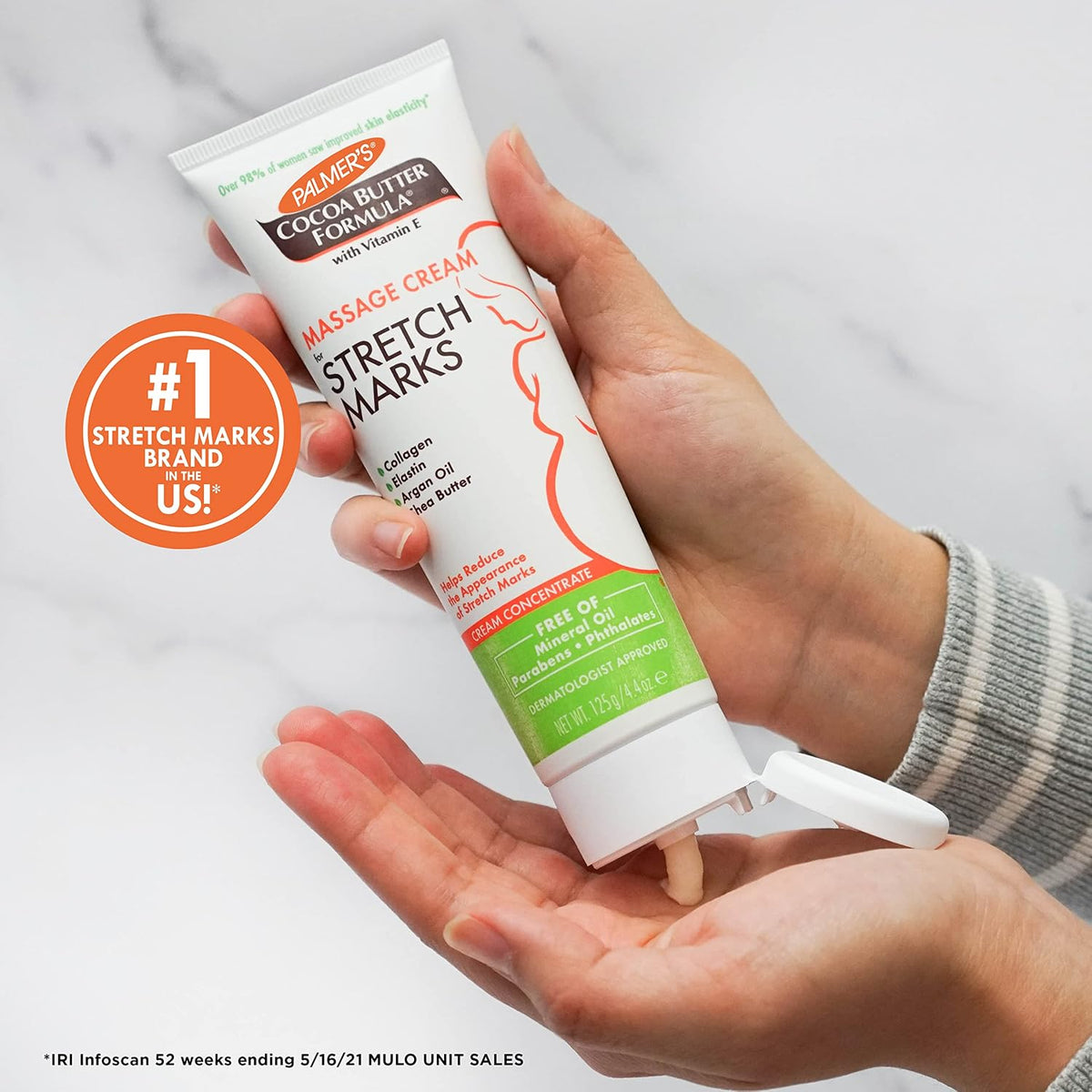 Crema de masaje de manteca de cacao Palmer's para estrías, 4.4...