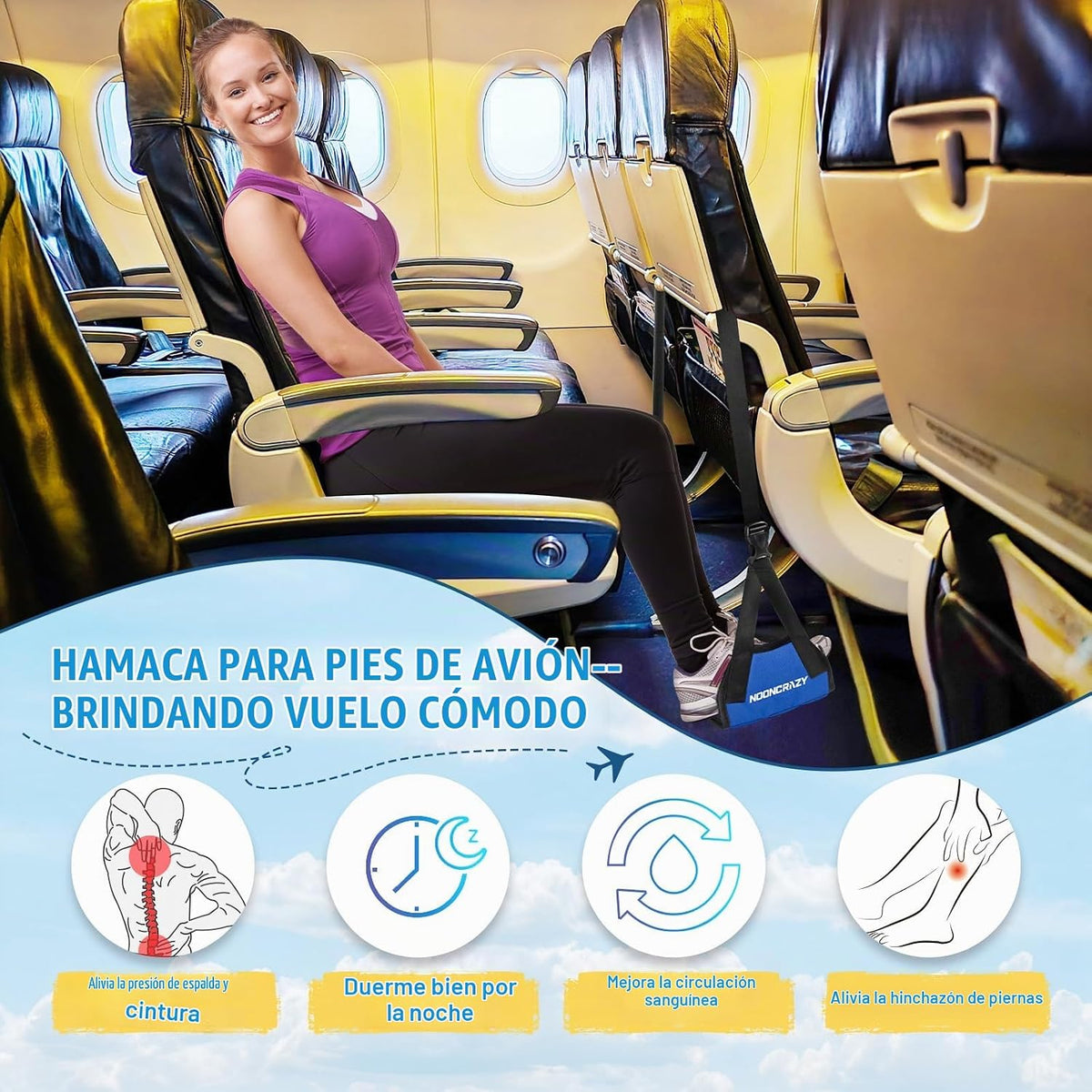 Avión Pie Fammock, Ningún Colapso Espesado Plano de Bambú Reposapié...