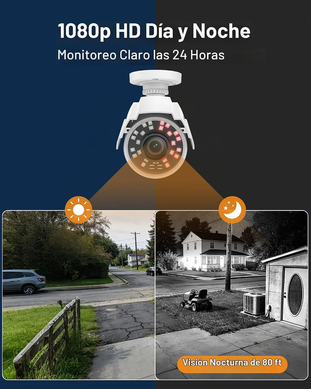 Anlapus Paquete de 4 cámaras de seguridad HD 1080P, IP66 resistente...