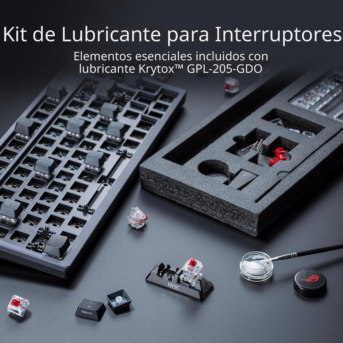 ASUS Teclado mecánico inalámbrico ROG Azoth para juegos, 75% TKL, c...
