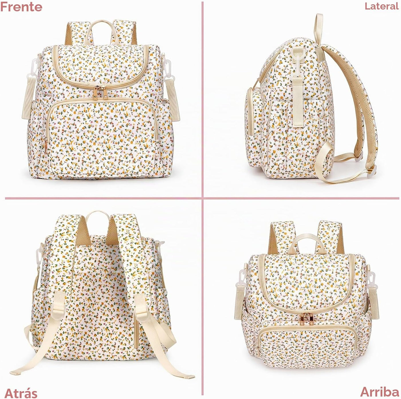 YESFIXS Mochila acolchada para pañales, mochila grande con estampad...
