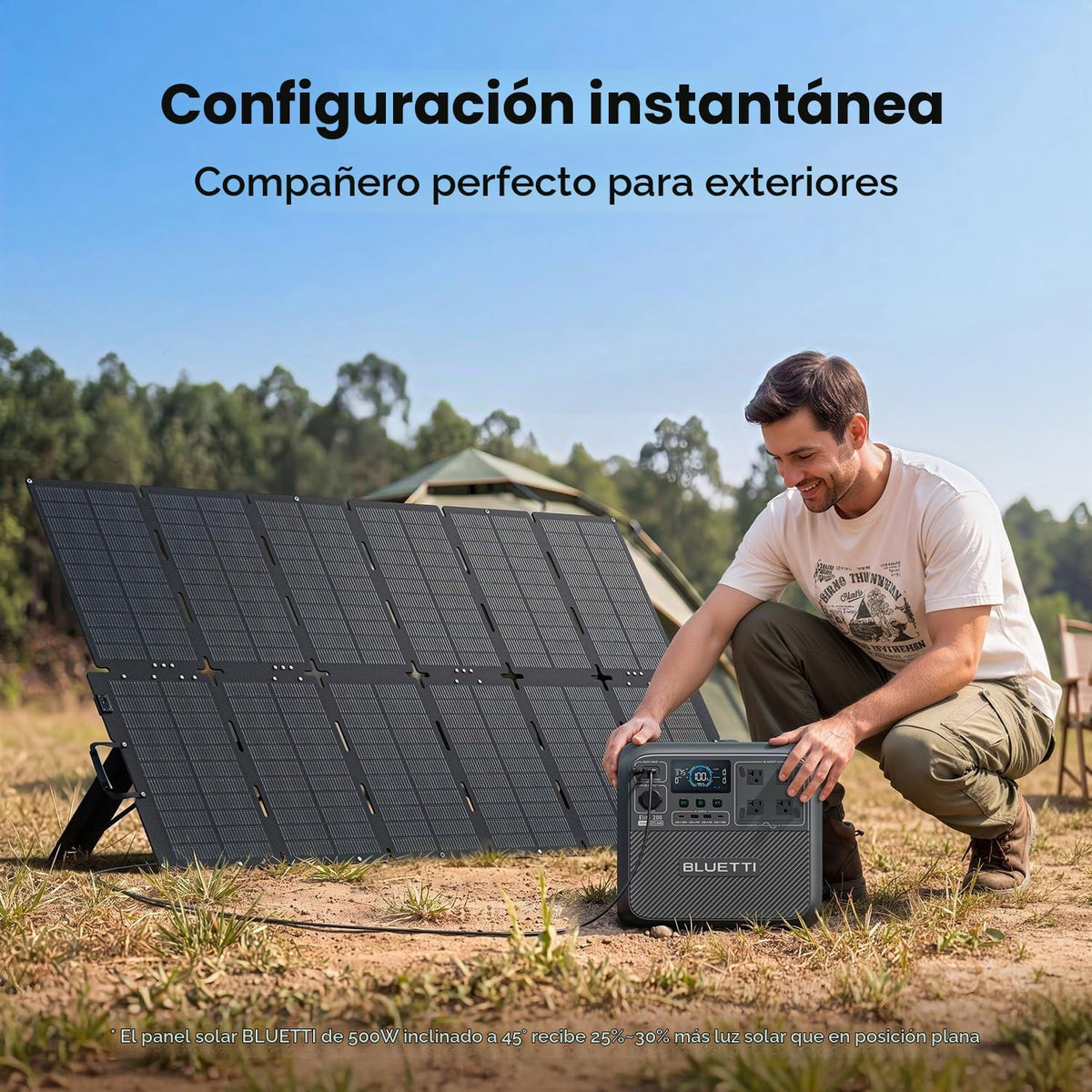 Panel solar portátil BLUETTI de 500 W, 25 % de alta eficiencia, res...