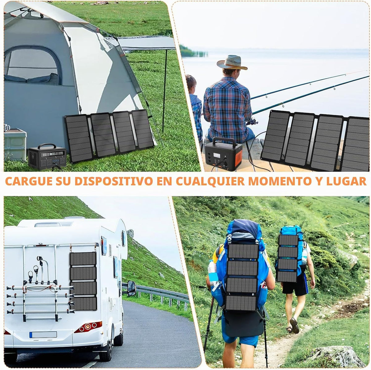 SOKIOVOLA [Actualizado] Paneles solares plegables 50W Cargador de p...