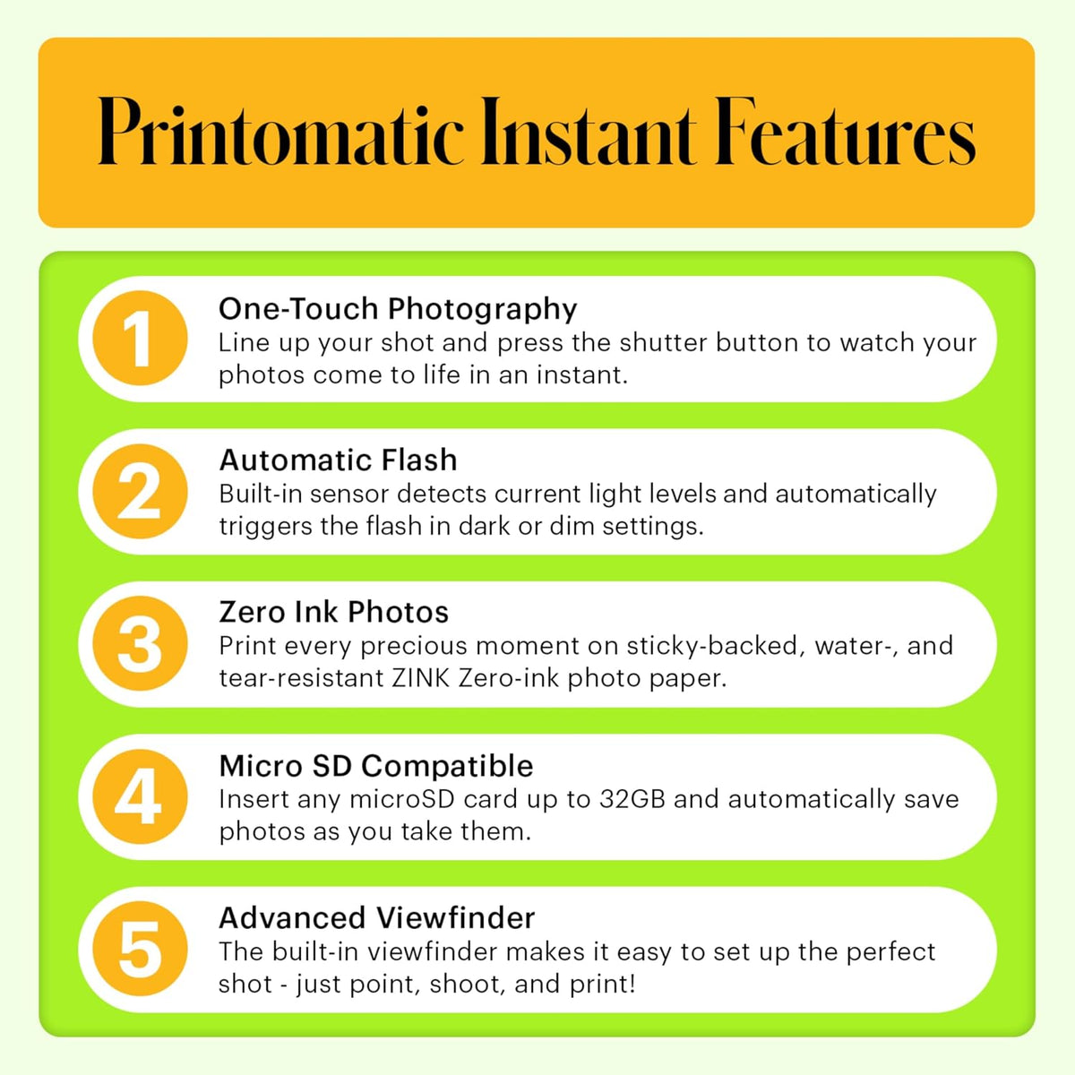 KODAK Printomatic - Paquete de inicio de cámara de impresión instan...