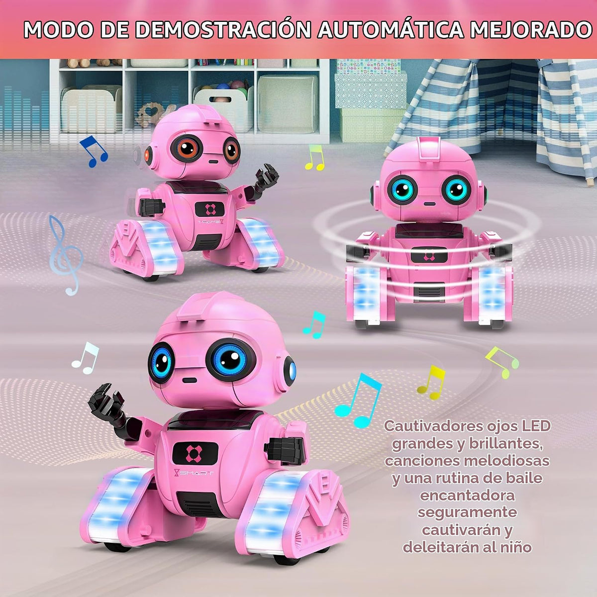 Juguetes robot para niños y niñas, robot recargable de control remo...