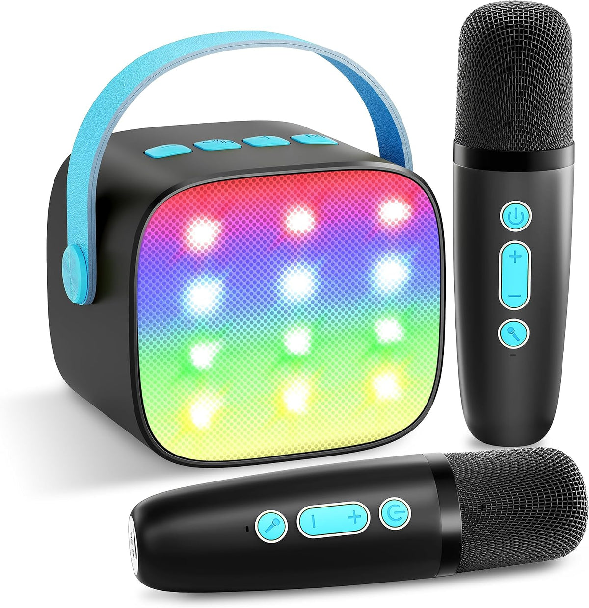Máquina de Karaoke Mini YLL con 2 Micrófonos Inalámbricos, Mejores...