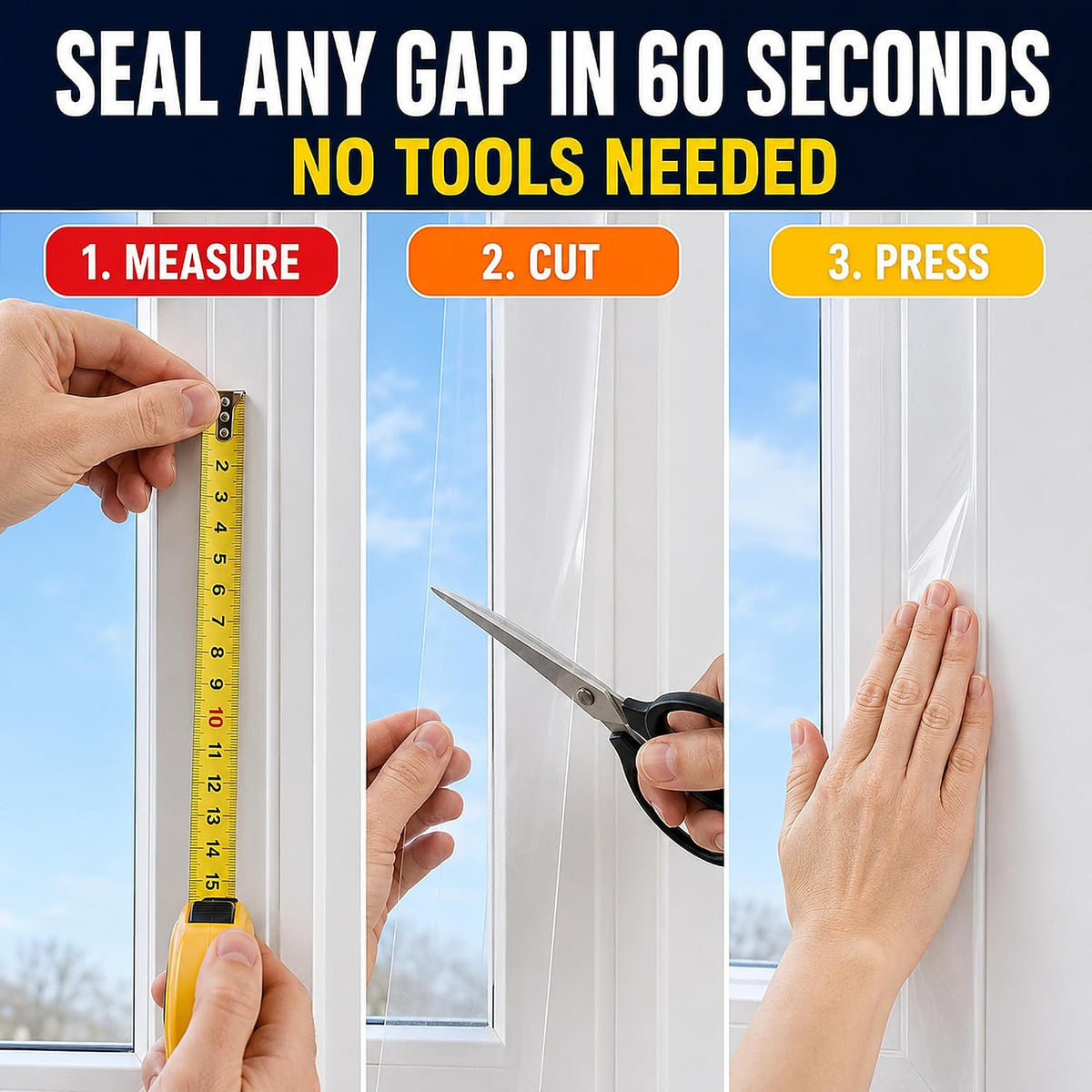 Cinta de sellado para ventanas, 2 pulgadas x 100 yardas (300 pies),...