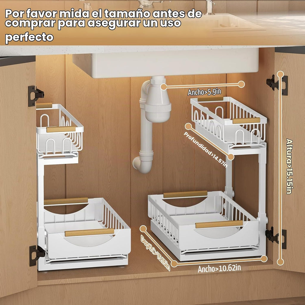 Aekenr Organizador y almacenamiento para debajo del fregadero para...