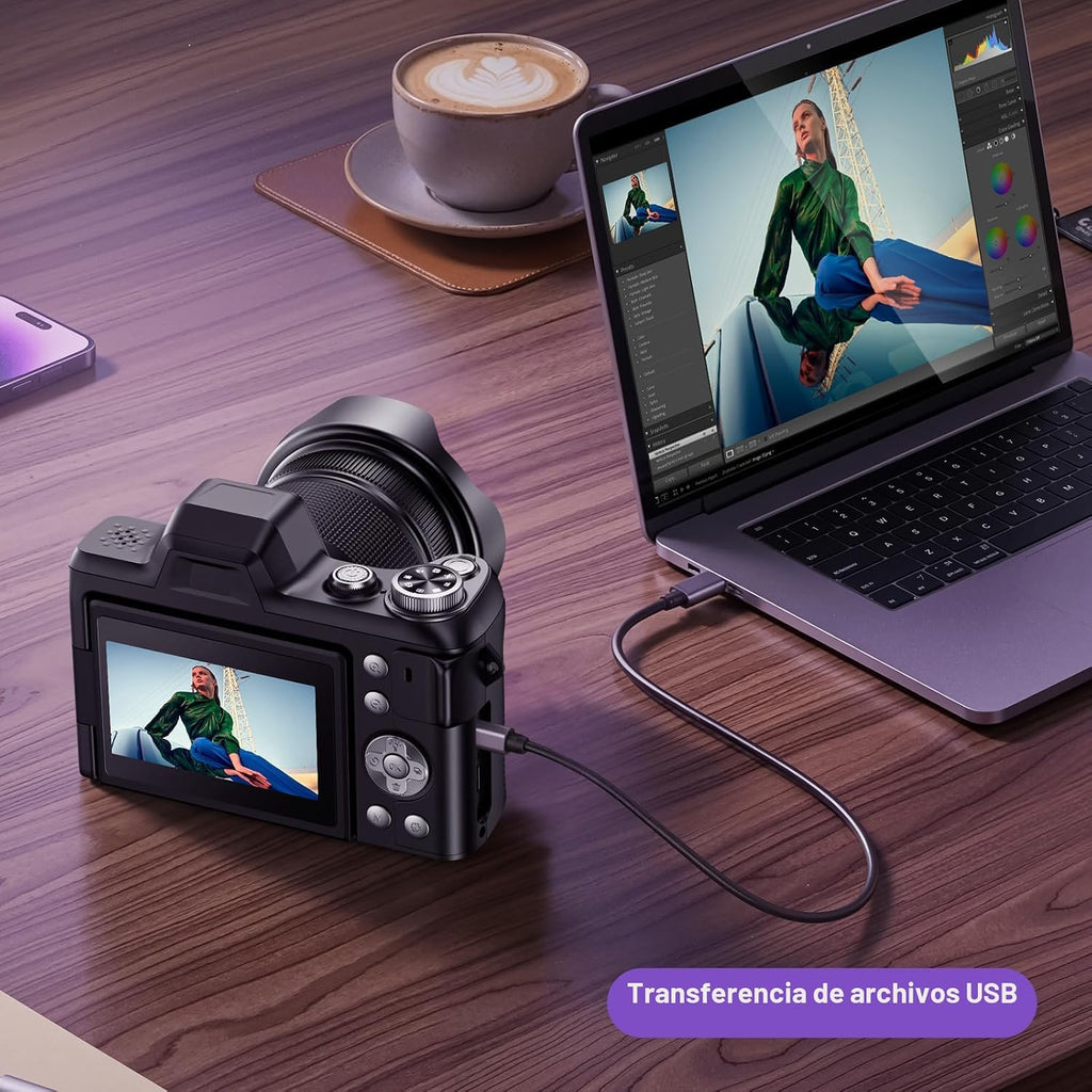 Cámara digital 4K para fotografía, cámara de vlogging de enfoque au...