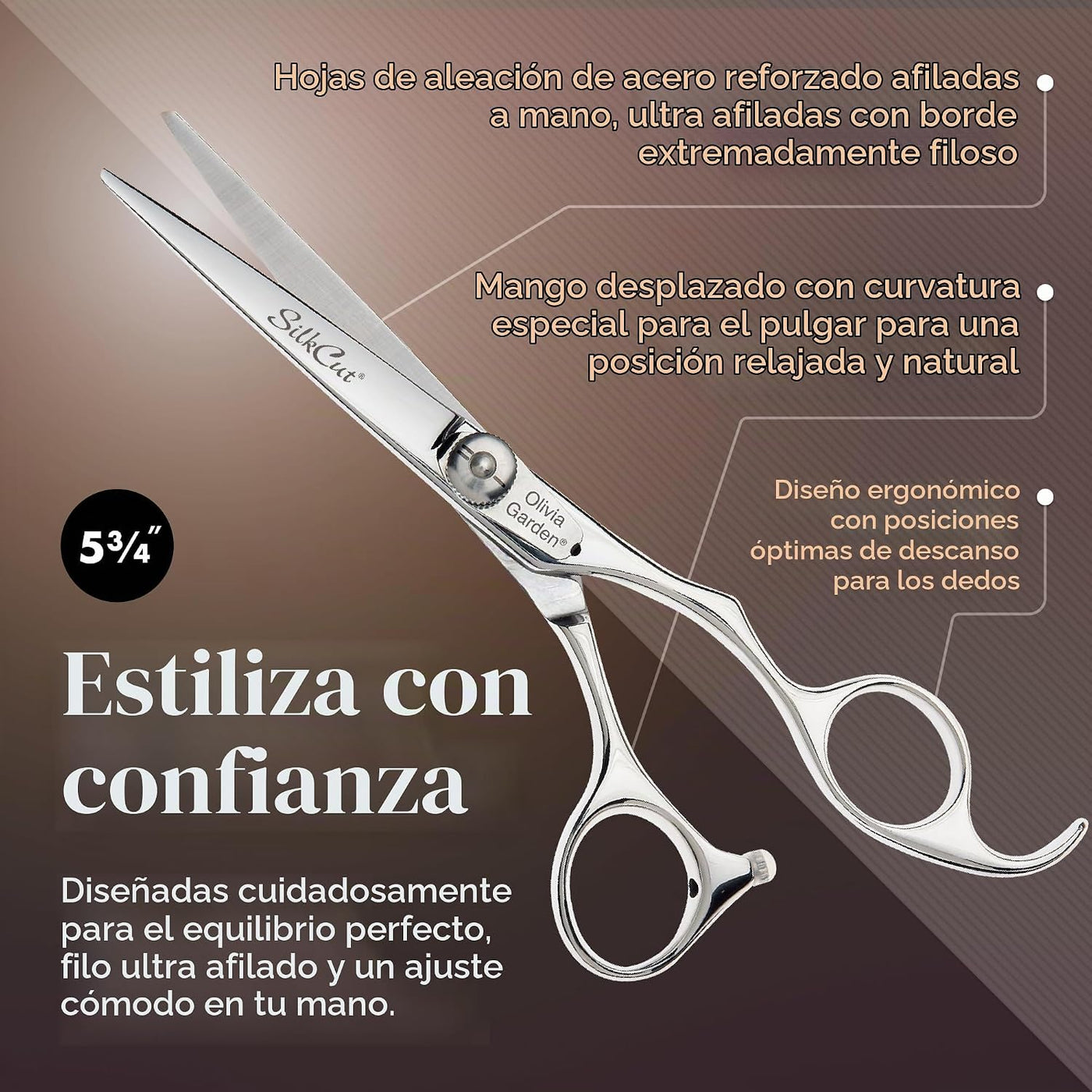 Olivia Garden SilkCut - Cizalla profesional para peluquería y estuc...