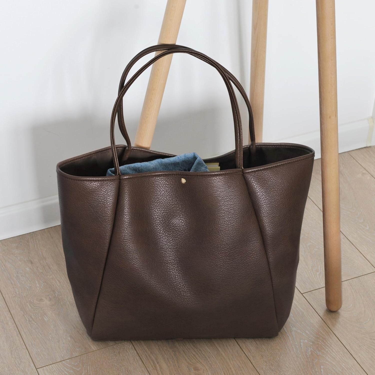 Bolso Tote de Cuero PU de Gran Tamaño para Mujer, Bolso de Fin de S...