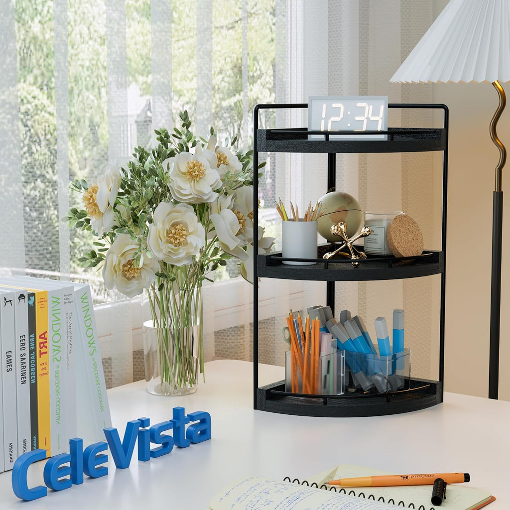 CeleVista Organizador de esquina para encimera de baño, estante de...