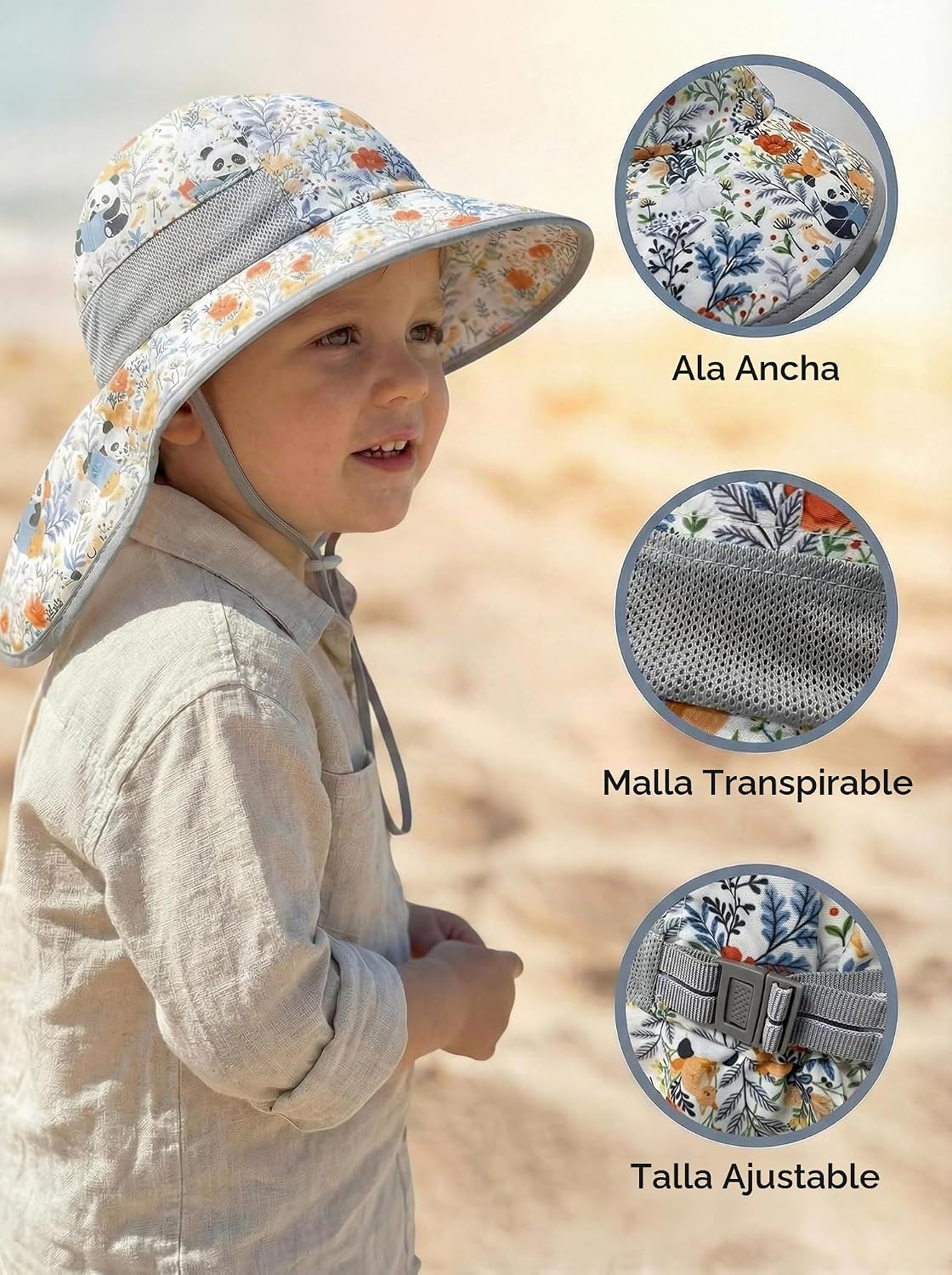 WINTOJO Sombrero de sol para niños pequeños, sombrero de pescador U...