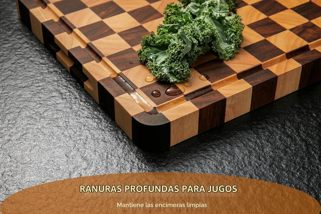 THETCHRY Tabla de cortar para cocina, tabla de cortar a cuadros gru...