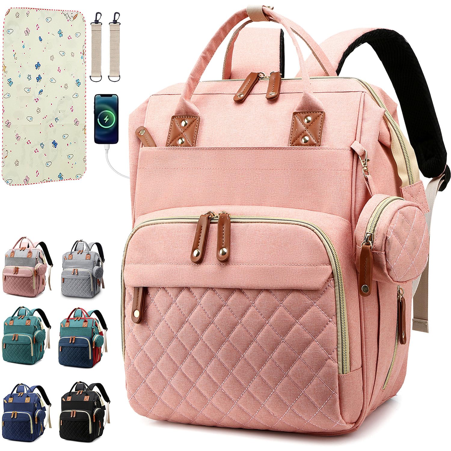 SHITIESHOU Bolsa de pañales para bebé, bolsa de pañales para papá y...