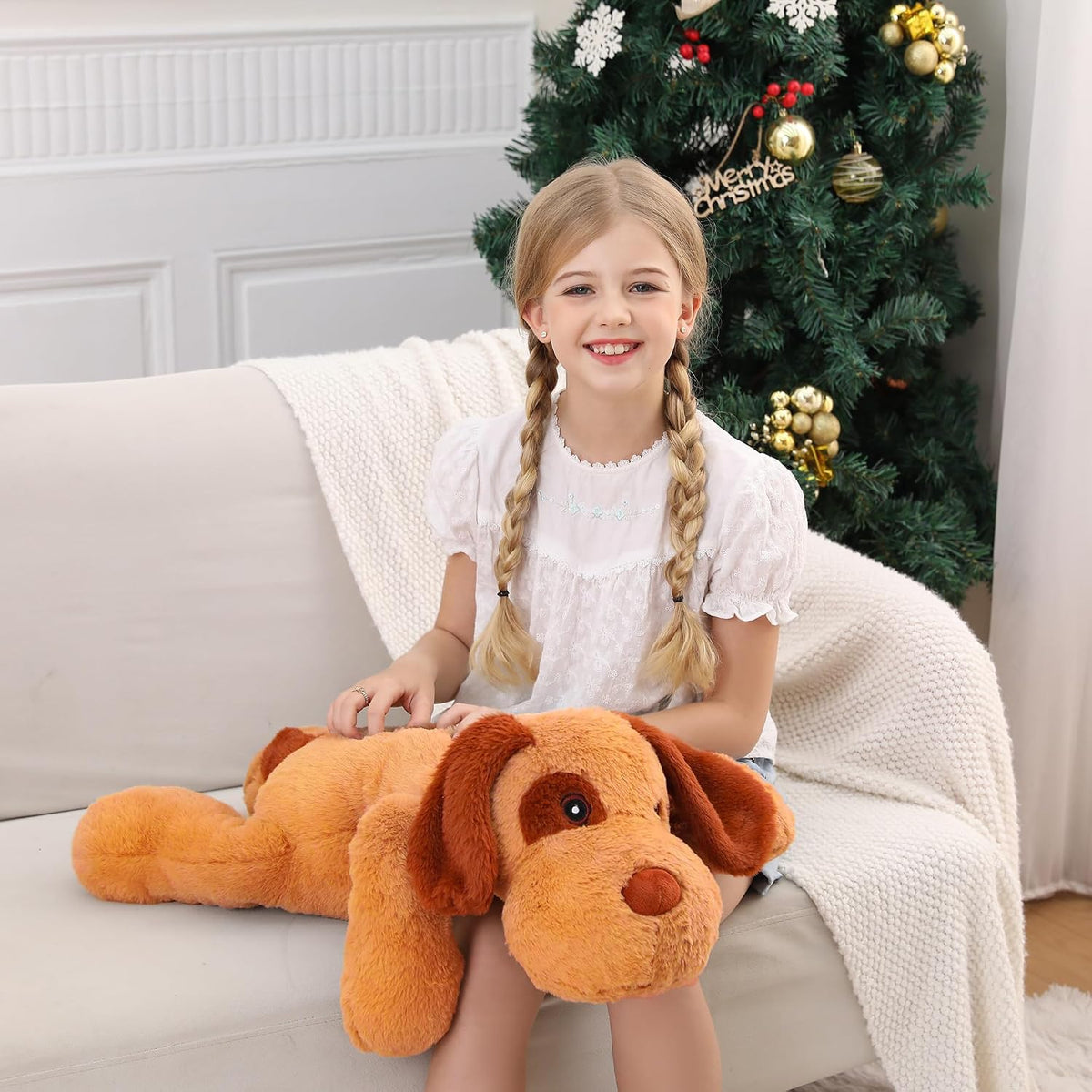 JellyMallow Animales de peluche con peso de perro de 24 pulgadas, 5...