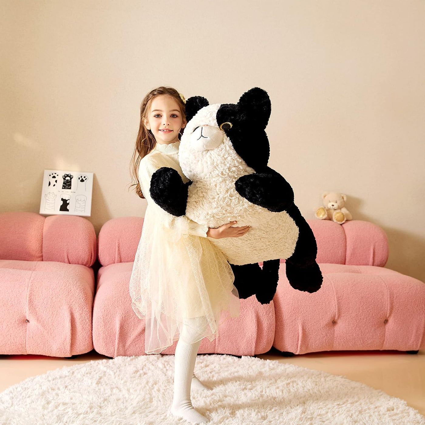 Tumyay - Animal de peluche gigante de gato de felpa suave, juguete...