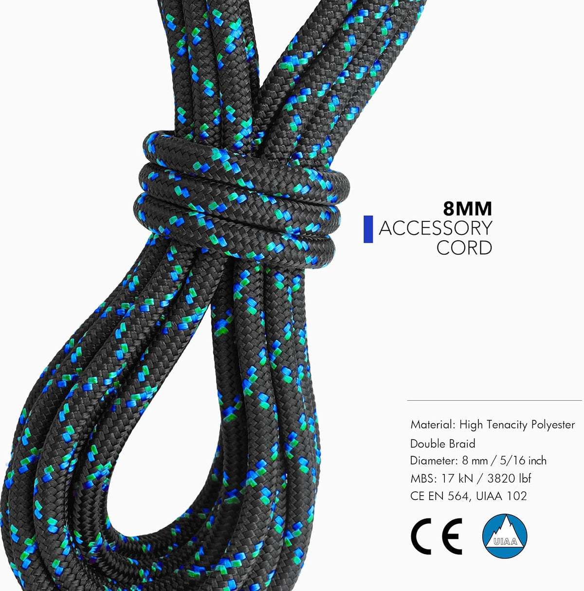 GM CLIMBING 8mm (5\/16in) Cuerda de Accesorio de Cuerda de Cordón D...