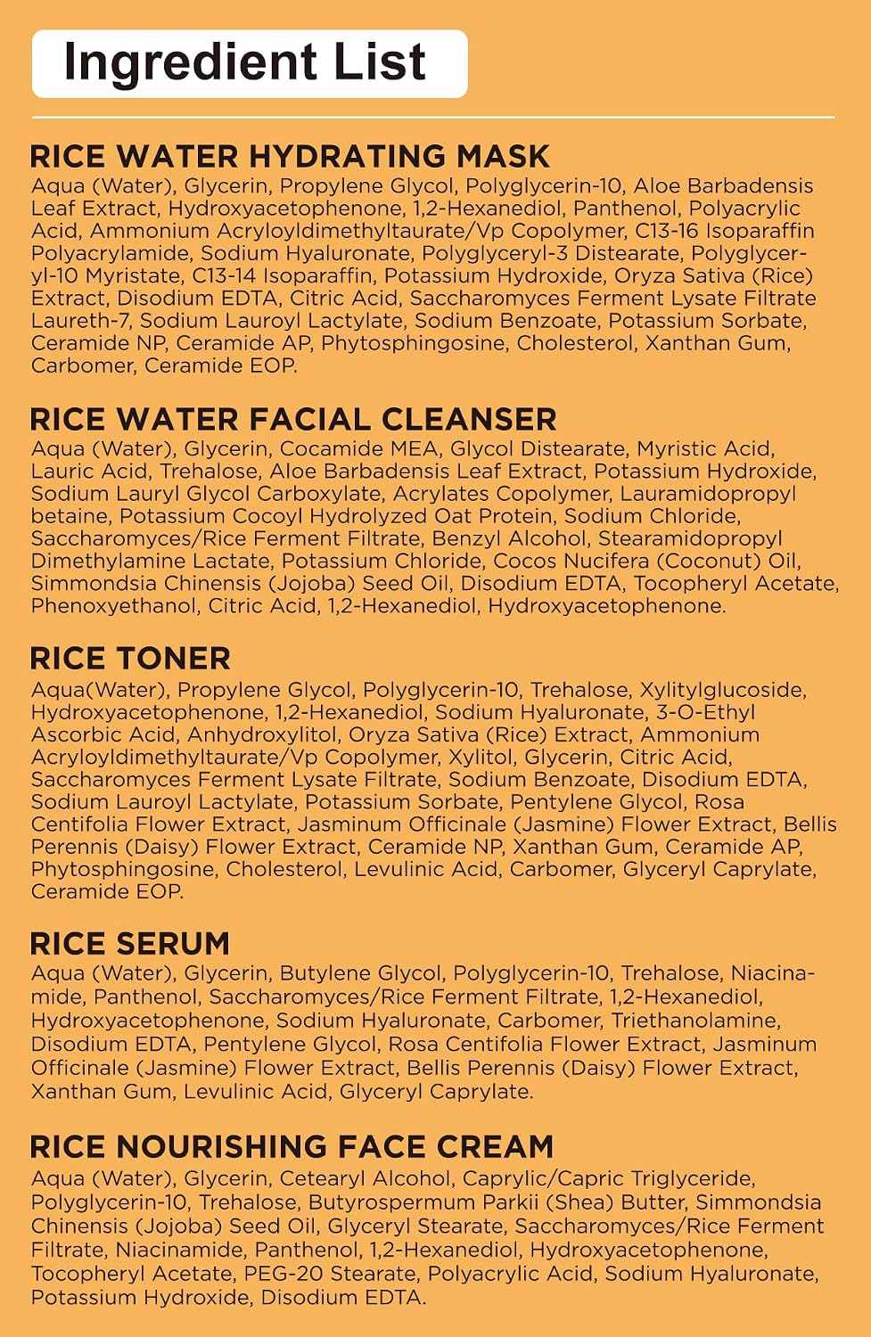 Set de cuidado de la piel con extracto de arroz coreano para hidrat...