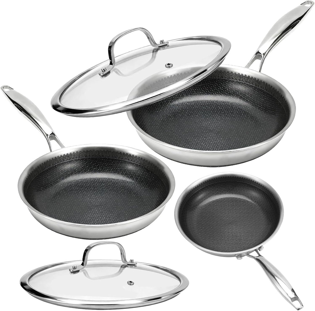 Legacy Culinaryware Sartén de acero inoxidable de tres capas, sarté...
