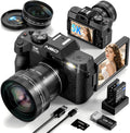 Cámara digital True 5K 64MP para fotografía (negra) | Enfoque autom...