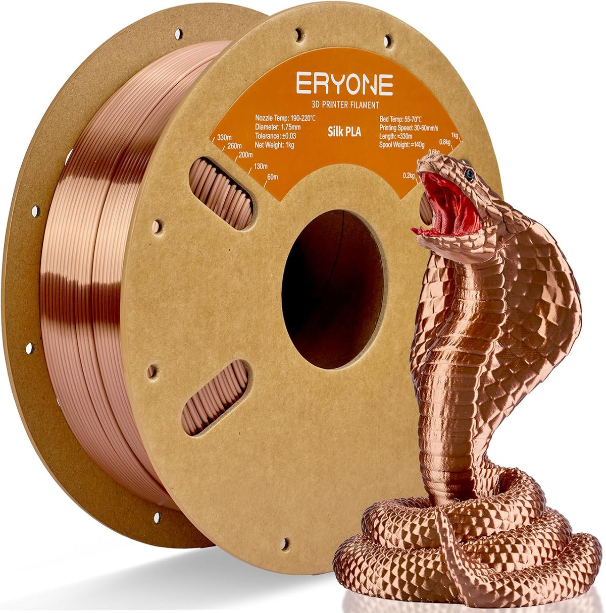 ERYONE Filamento PLA de seda para impresora 3D de 0.069 in +\/- 0.0...