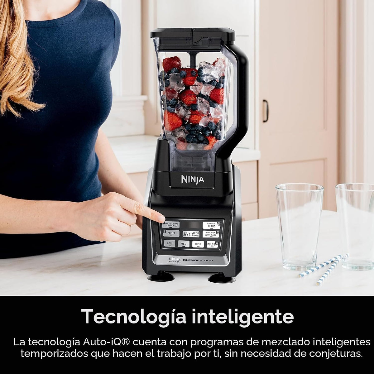 SharkNinja Licuadora, Duo, N\/A | La base Auto-iQ combina batidos y...