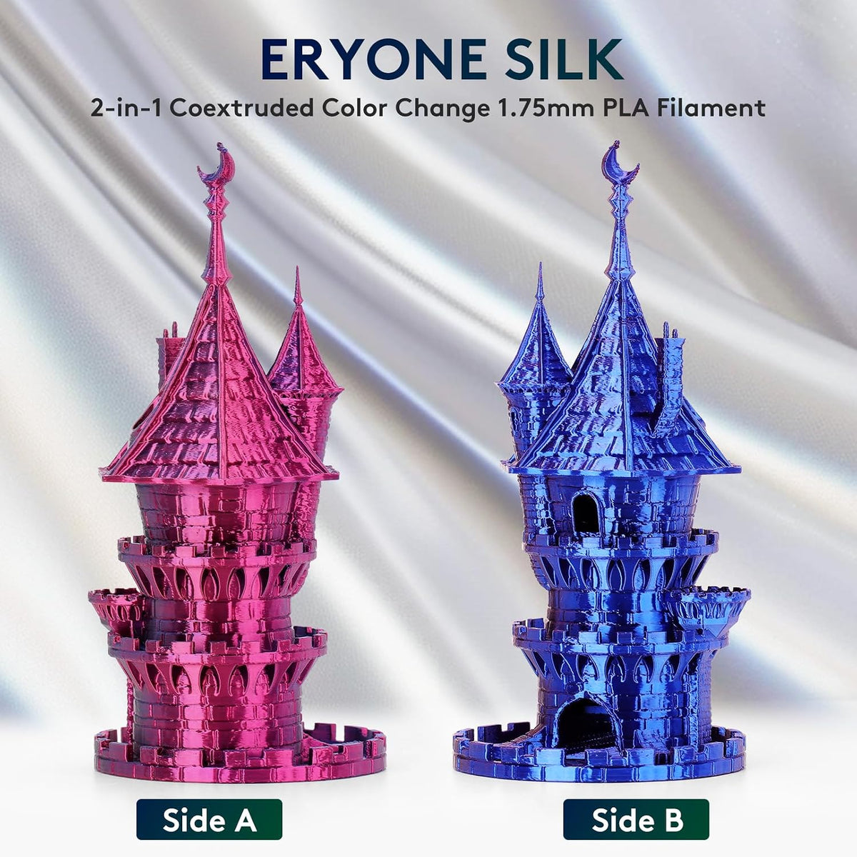 ERYONE Filamento PLA de Seda de Doble Color para Impresora 3D 1.75m...