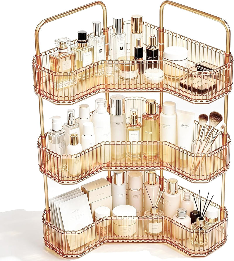 Organizador de baño esquinero de 3 niveles, estante para mostrador...