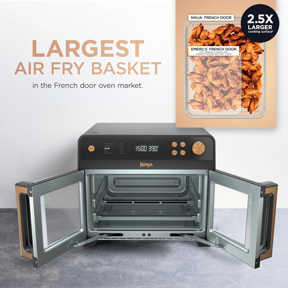 Ninja French Door Premier - Horno de freír de aire, 10 en 1, negro,...