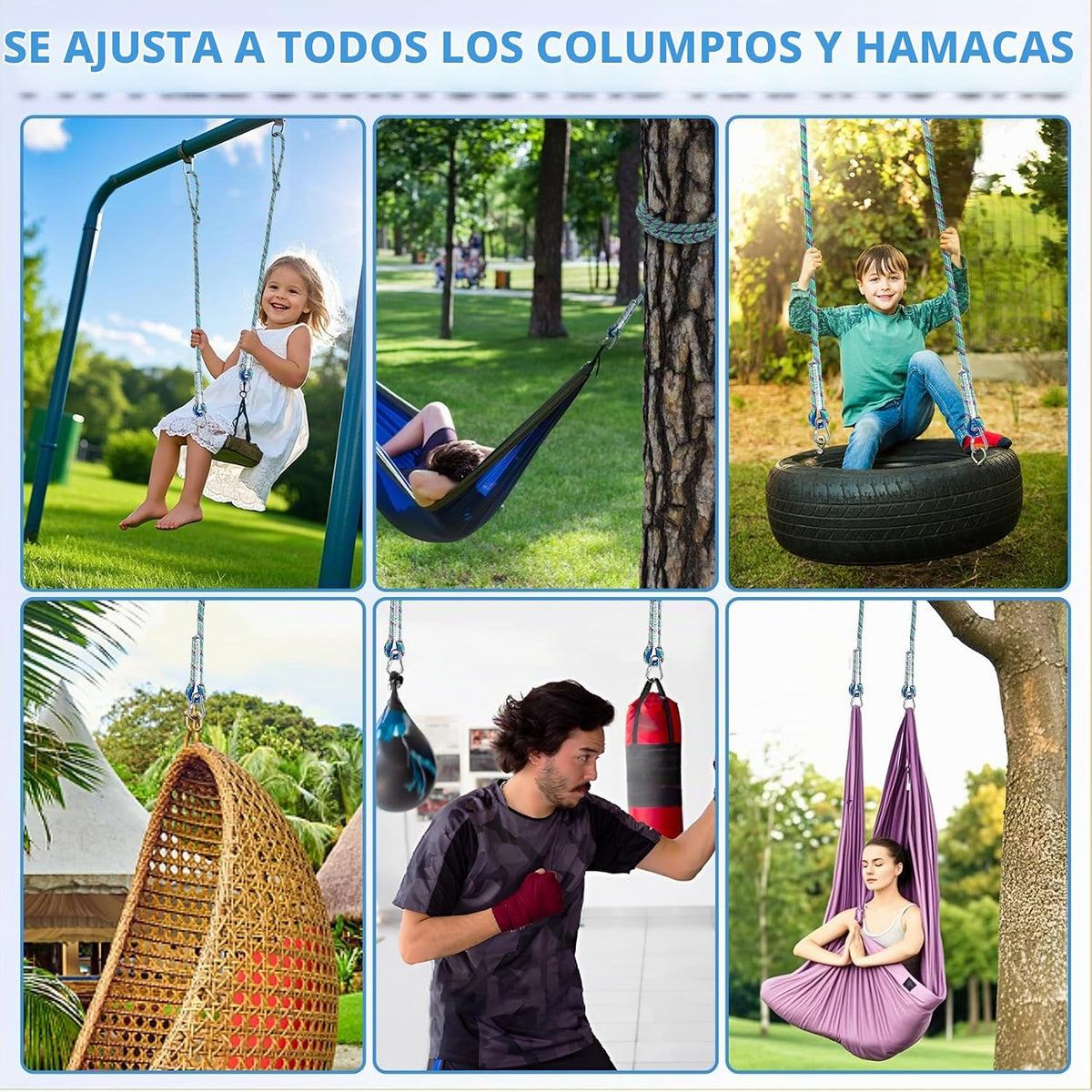 Correas de árbol para columpio Werfeito (juego de 2), 3 pies\/5 pie...