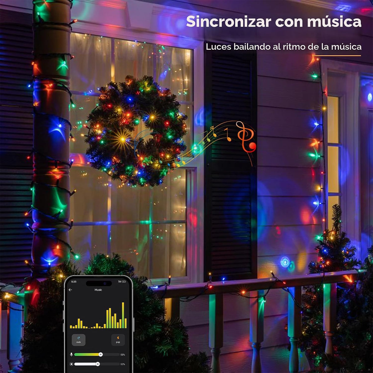 Brizled - Guirnalda de luces inteligentes de Navidad, 300 luces LED...