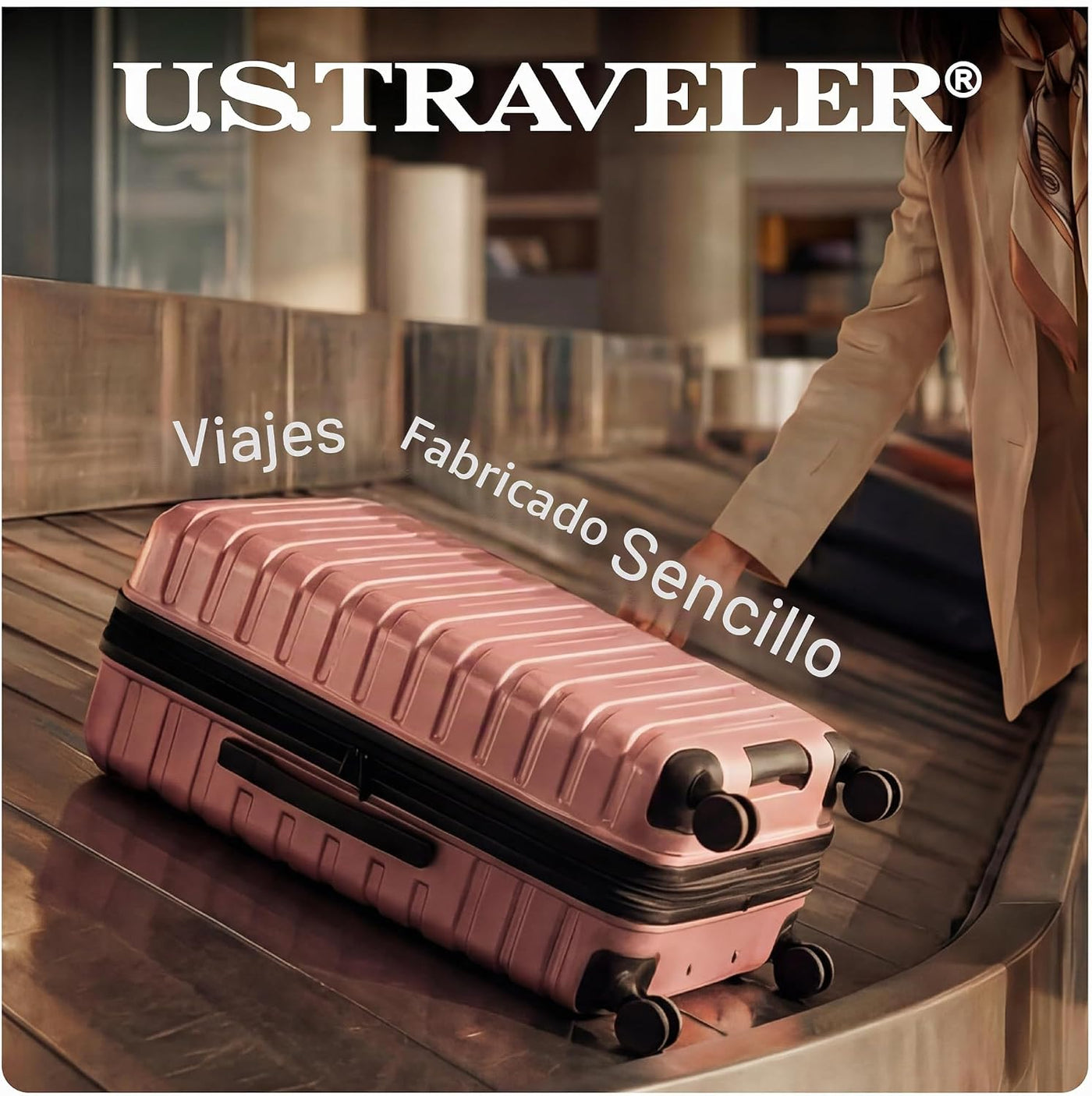 U.S. Traveler Boren - Maleta de viaje de policarbonato resistente c...