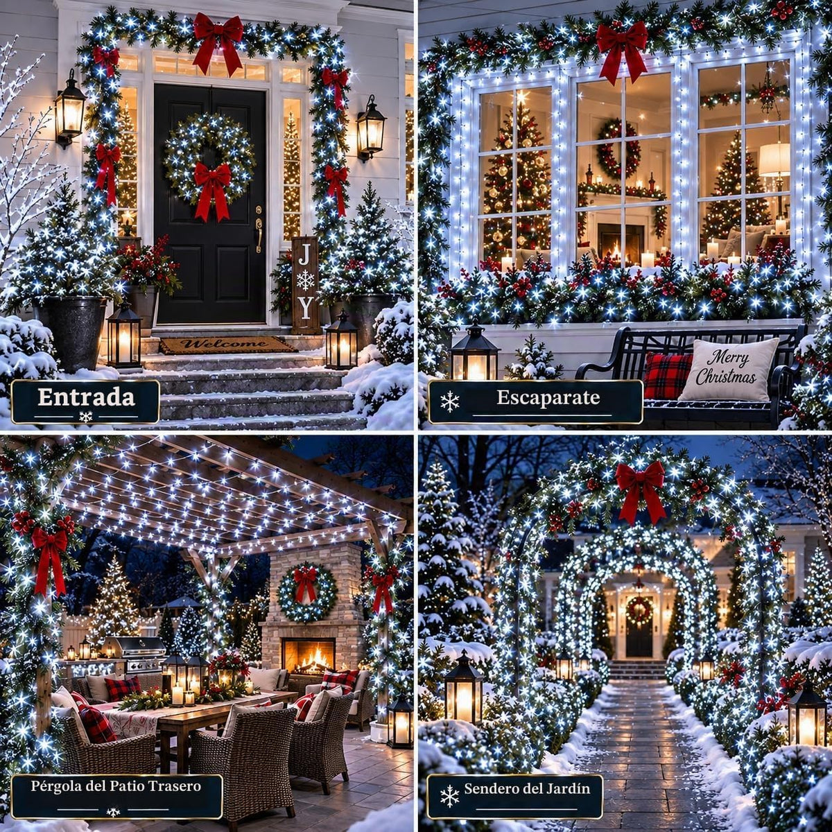 Cadena de luces de Navidad conectables de 42 pies con 100 luces LED...