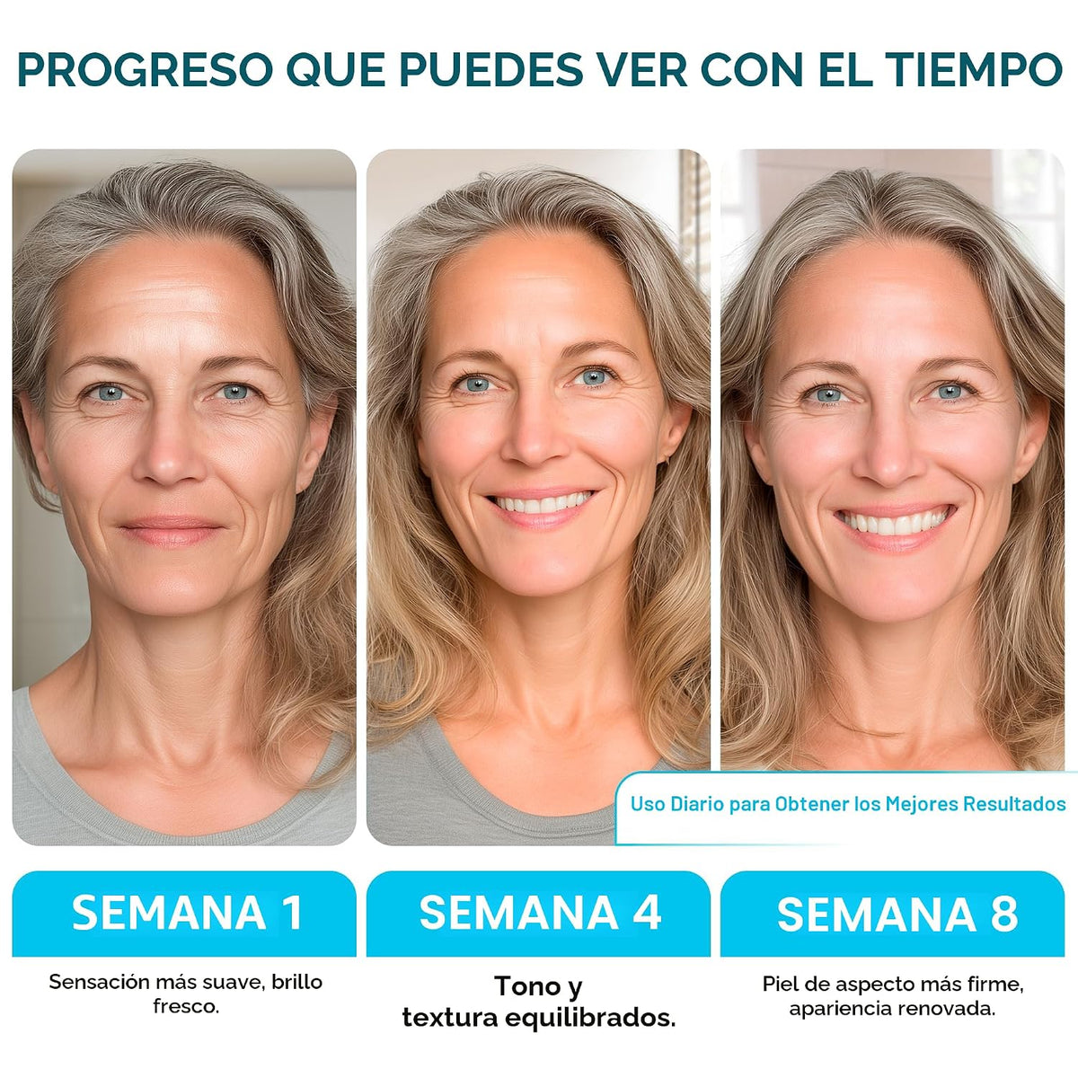 Crema hidratante facial con retinol, reafirmante de cuello con colá...
