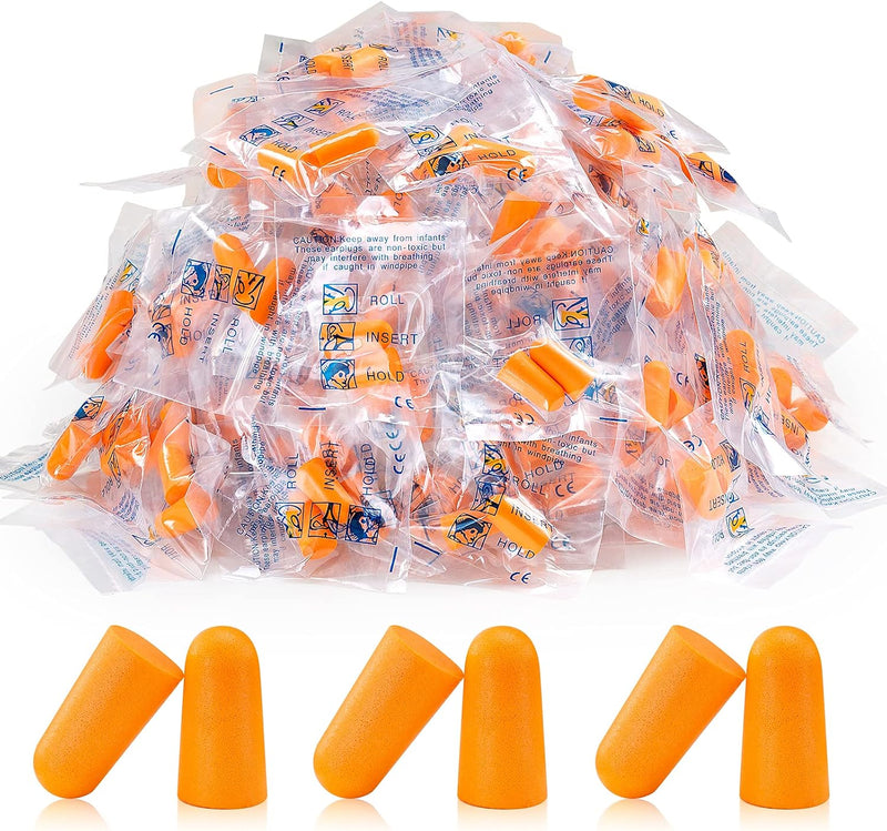 100 pares de tapones de espuma naranja para dormir, reducción de ru...