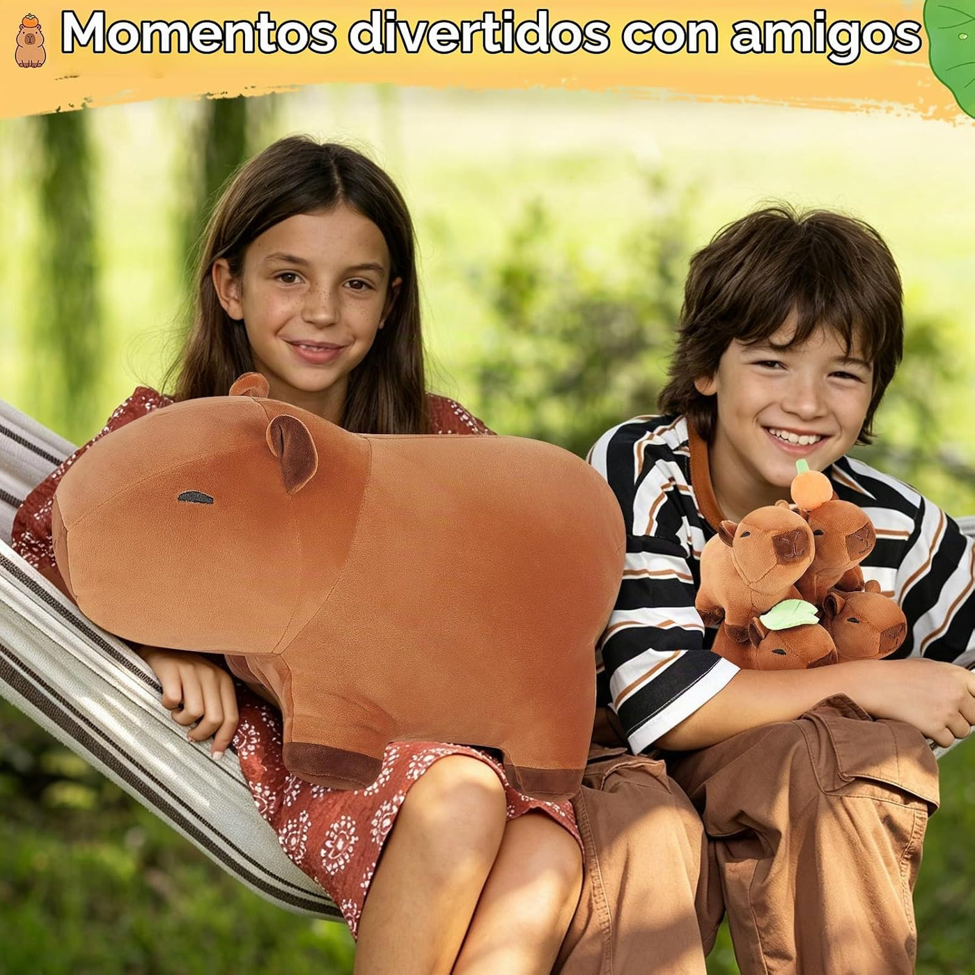 Achwishap Juego familiar de 5 piezas de peluche Capybara con mamá y...