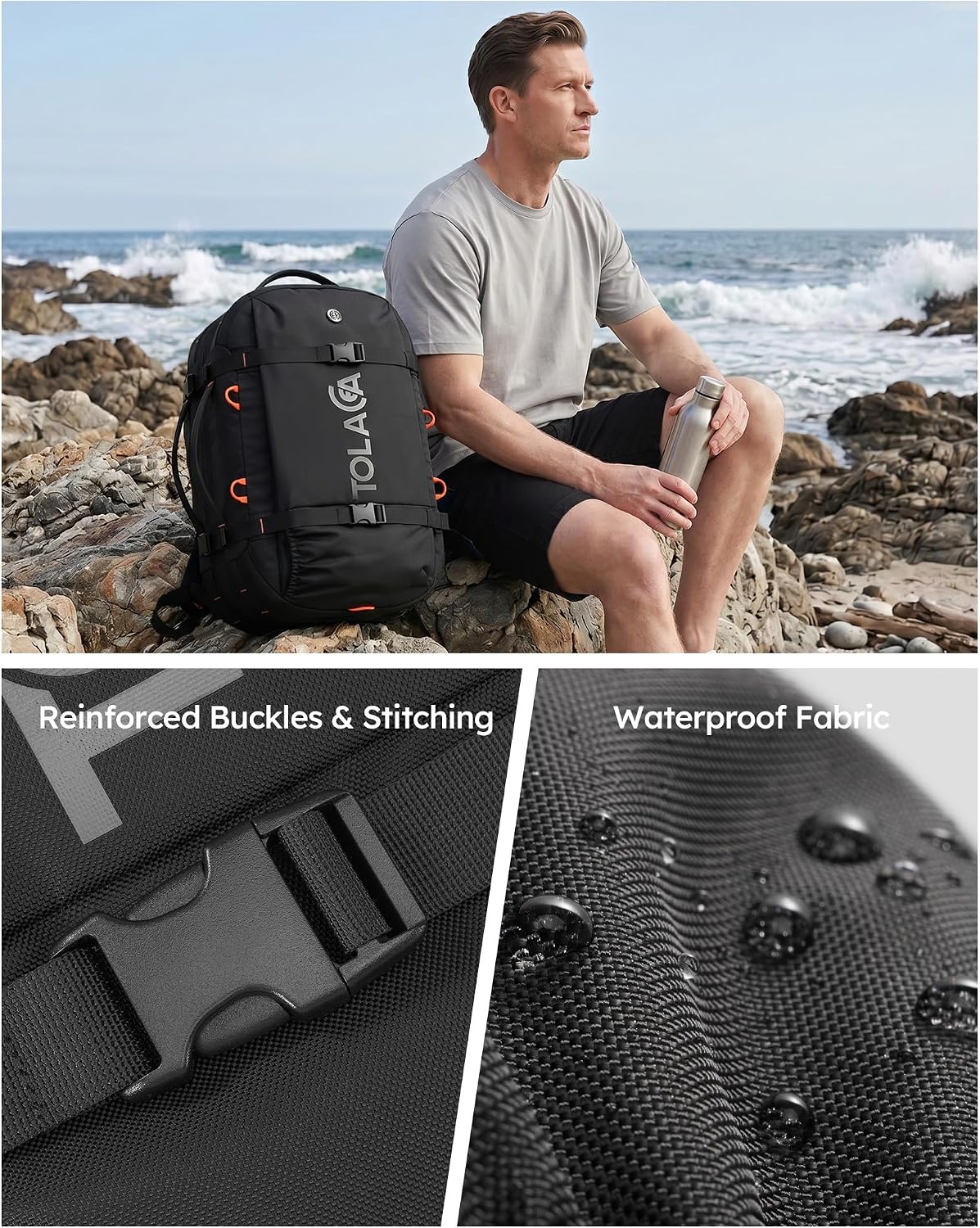 Tolaccea Mochila de viaje para laptop, mochila de mano para hombres...