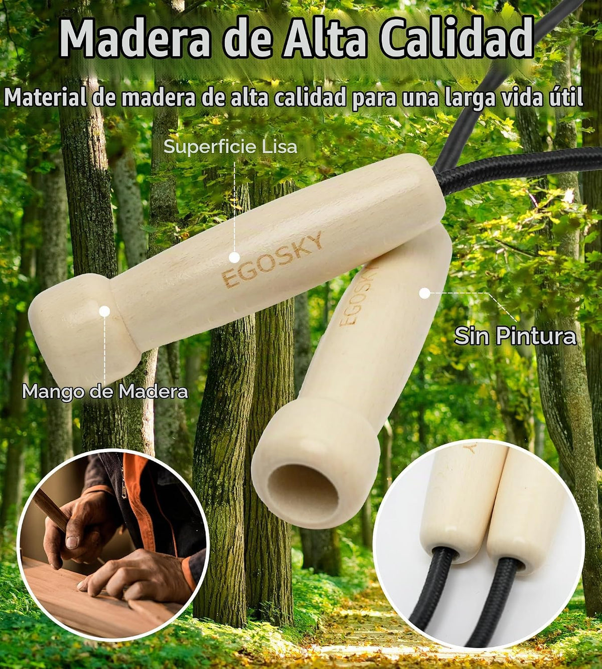 EGOSKY - Cuerda de saltar para mujeres, hombres y niños, cuerda de...