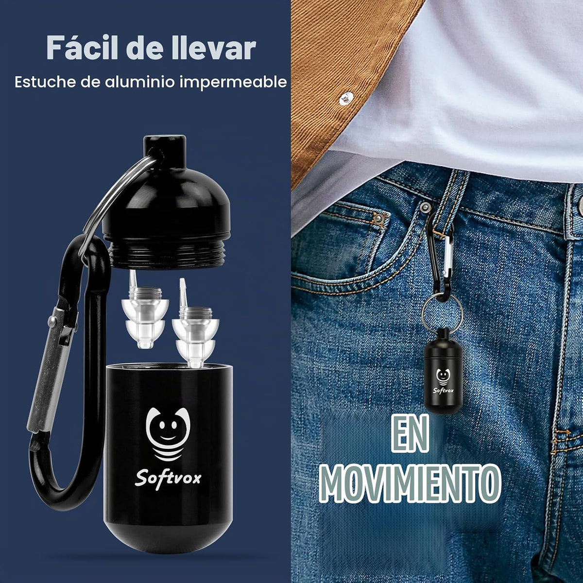 Softvox Tapones para los oídos para dormir 2 pares, ultra cómodos,...
