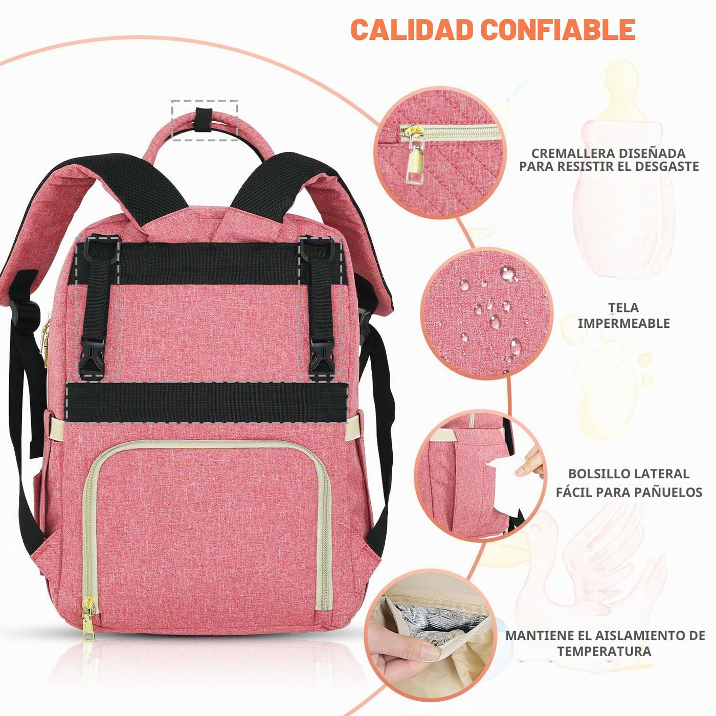 Tenot Mochila para Pañales de Bebé, Bolsas de Pañales de Viaje para...