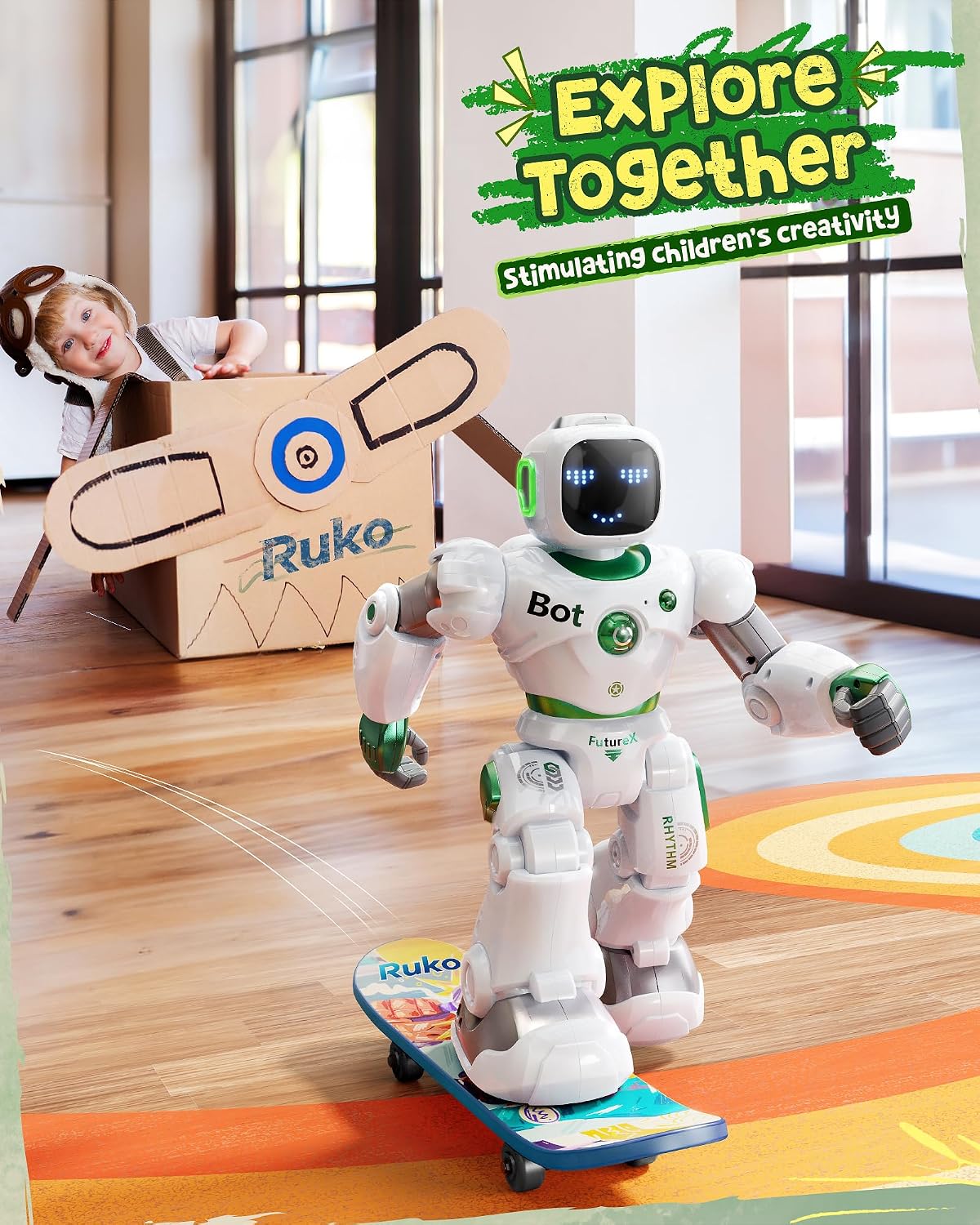 Ruko 1088 - Robot de control remoto grande para niños, regalo de cu...