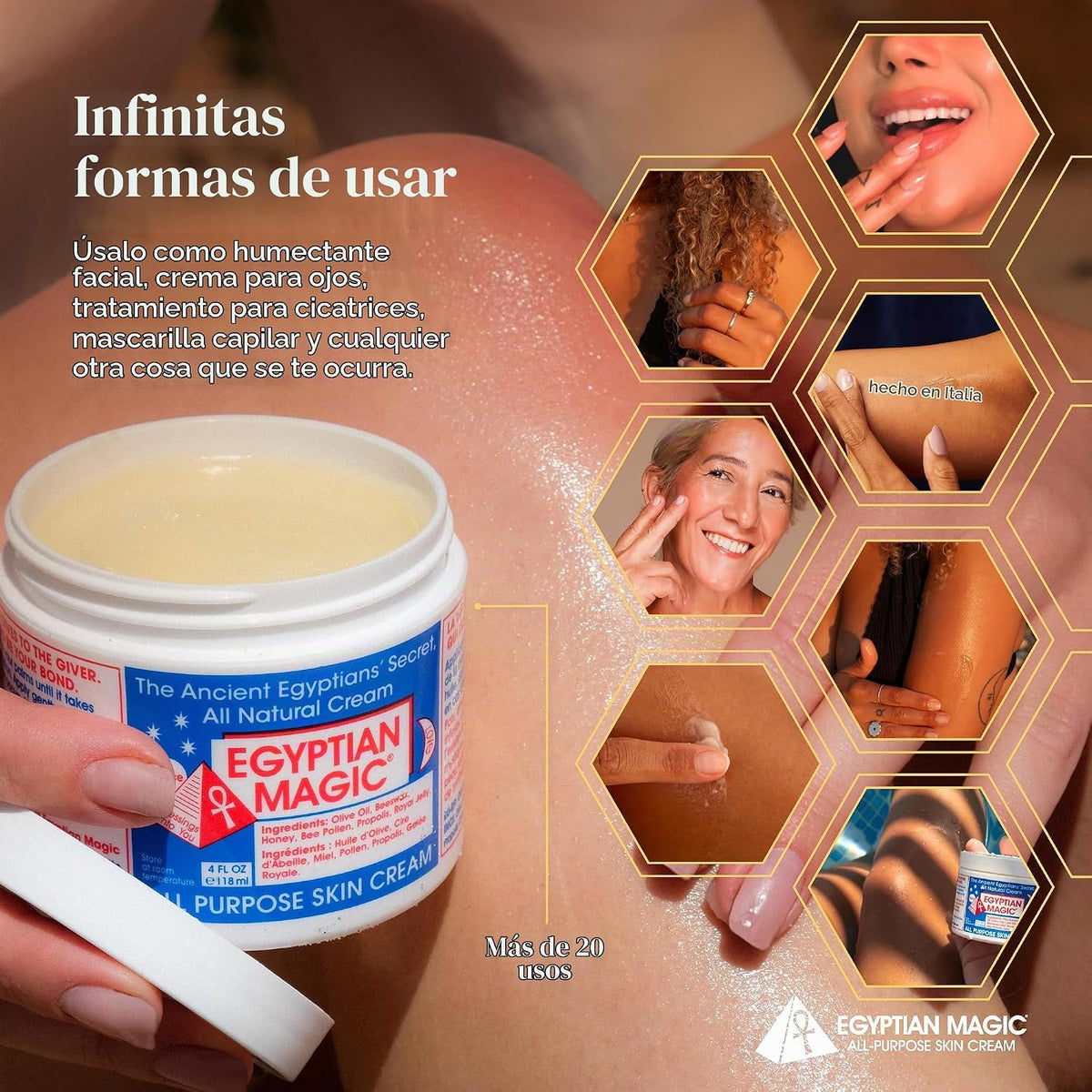 Egyptian Magic - Crema hidratante multiusos para cara, cuerpo y pie...