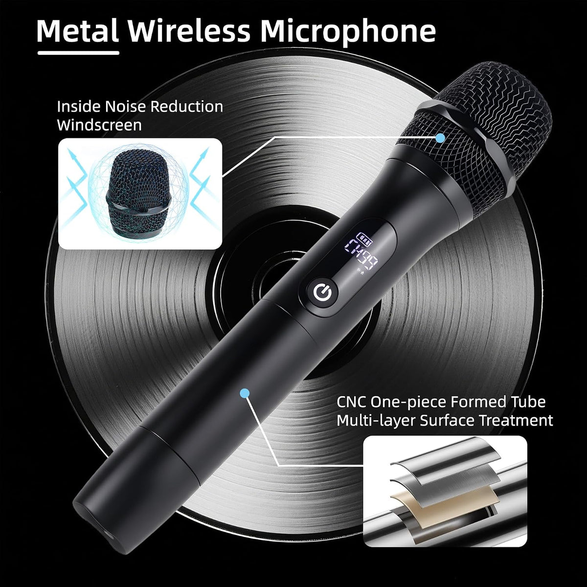 Loewieta Micrófonos inalámbricos para cantar karaoke, sistema de mi...